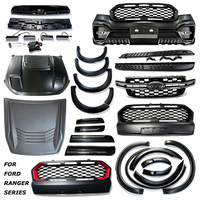 Kit carrosserie Facelift : Pare-chocs avant, Calandre, Élargisseurs d'ailes en ABS Noir Mat, Accessoires de mise à niveau extérieur 4x4 pour Ford Ranger