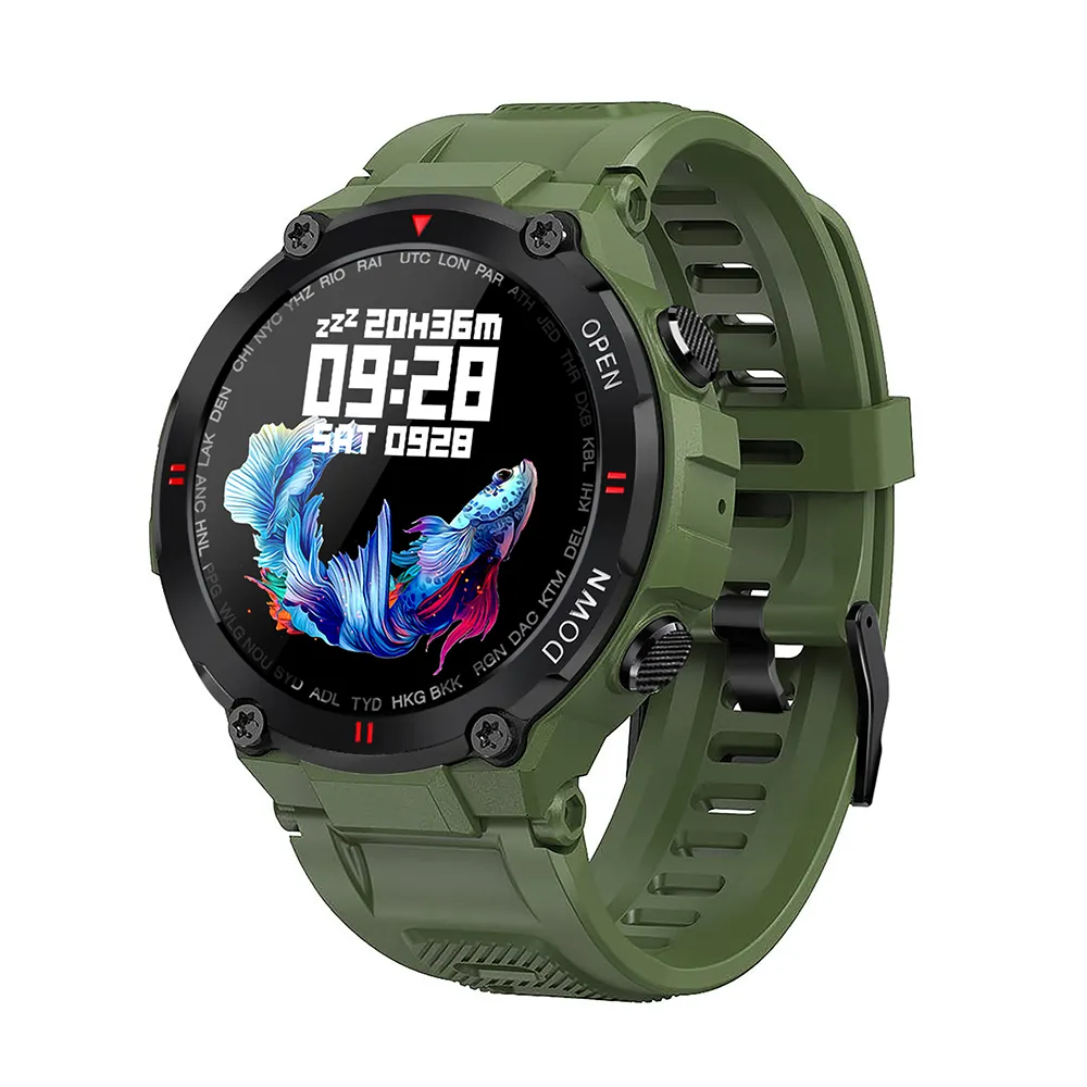 K22 Smart Horloge Mannen Sport Fitness Tracker Telefoongesprek Horloge Gezicht Custom Smart Telefoon Horloge Waterdicht Smartwatch 400Mah