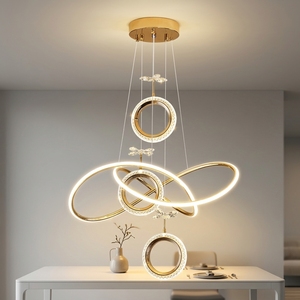 Lampada a Sospensione LED Rotonda in Acrilico, Design Multi-testa Lineare, <span class=keywords><strong>Semplice</strong></span> per Cucina, Camera da Letto, Soggiorno - Product Image 3
