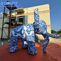 Modèle d'éléphant gonflable à motif d'impression de 3m de haut, nouveau ballon d'éléphant gonflable