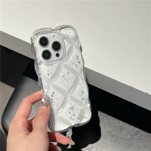 Feuille d'argent losange <span class=keywords><strong>iPhone</strong></span> 16 ProMax Couverture de téléphone portable <span class=keywords><strong>Compatible</strong></span> Apple 15 14 13 <span class=keywords><strong>12</strong></span> <span class=keywords><strong>11</strong></span> <span class=keywords><strong>Pro</strong></span> <span class=keywords><strong>Max</strong></span> Case Plus Shell - Product Image 3
