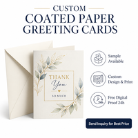 Cartes de vœux personnalisées imprimées en offset, papier couché, service d'impression laminée, fabricant OEM ODM, qualité de gros