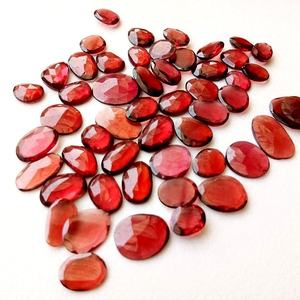 Rodolita Natural de alta calidad, granate rojo calibrado facetado, corte de Rosa desigual, cabujón con parte posterior plana para joyería, piedras preciosas sueltas - Product Image 5