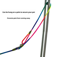 Laisse de chien mains libres bandoulière réfléchissante en polyester/nylon 220 cm pour 1 ou 2 chiens, résistante jusqu'à 60 kg, export