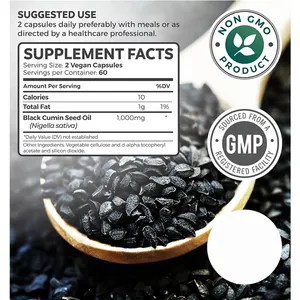 Dầu hạt đen 120 viên nang mềm ép nigella sativa sản xuất dầu Hạt Cumin đen nguyên chất với vitamin E cho sức khỏe làn da