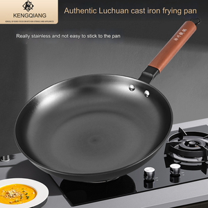 Padella in ghisa padella per uova manico in legno padella per fornelli a Gas e cucina a induzione 26/28/30/<span class=keywords><strong>32cm</strong></span> - Product Image 2