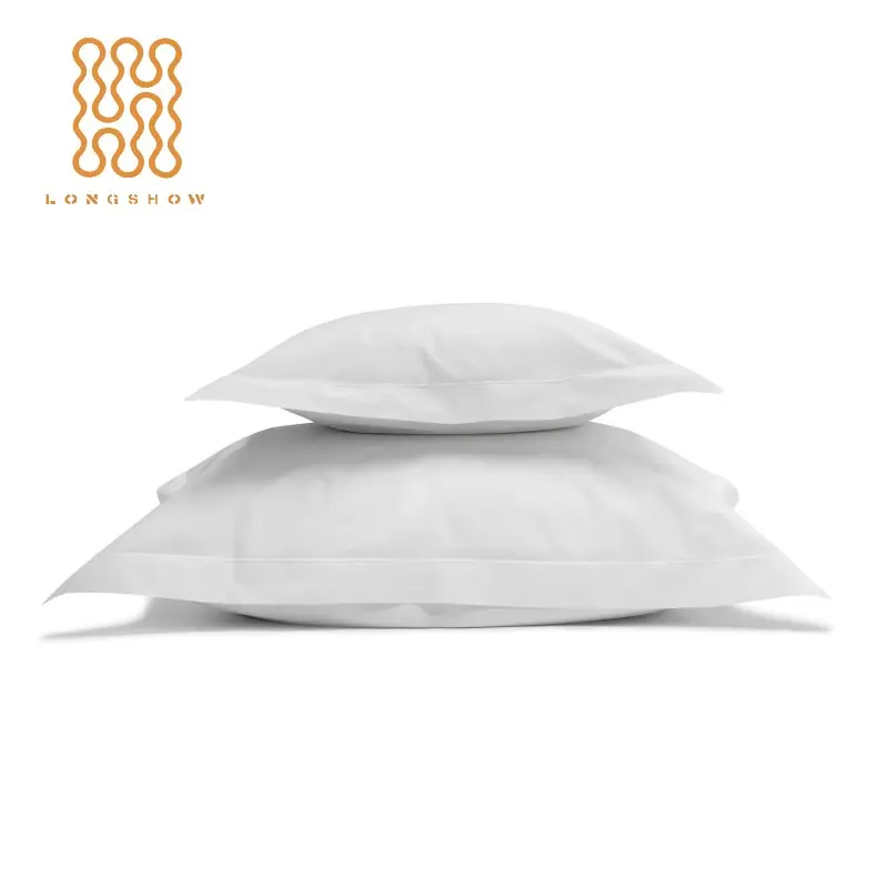 Wholesale 5 star hotel Luxury 200TC 100% cotton fabric embroidery plain white pillow case in bulk standard size