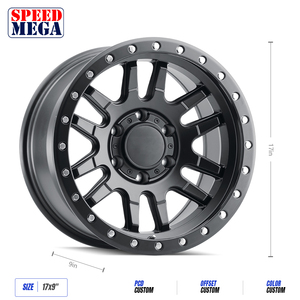 SPEED MEGA Matte Black Alloy Forged One Piece Multi <b>Spoke</b> <b>Wheel</b> for Passenger Car Retrofit Upgrade - Product Image 6