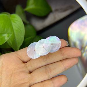 Mặt số đồng hồ tự chế bằng xà cừ trắng tự nhiên đánh bóng, loại B, kích thước 23.3*0.15MM, dùng làm phụ kiện, dụng cụ cho đồng hồ đeo tay. - Product Image 2