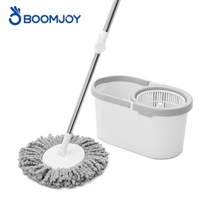 Juego de fregona giratoria y cubo con cesta de enjuague, escurridor giratorio, mango de acero inoxidable con rotación de 360° y almohadilla de microfibra para <span class=keywords><strong>limpieza</strong></span> de suelos - Product Image 1