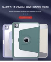 Nouvelle coque de protection rotative en cuir et acrylique pour iPad 10 Air 5/4 10,9 Pro 11 pouces avec emplacement pour stylet et support rotatif multifonctionnel