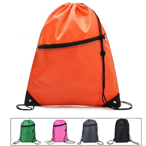 Zipper Drawstring Bag Custom Promotional Sports Backpack Bag Sublimation Printing Polyester Draw String Bag