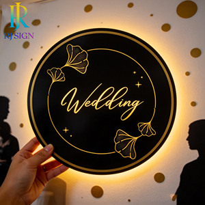 Panneau néon rond personnalisé professionnel en acrylique, doré miroir, avec LED lumineuses pour voiture et signalétique intérieure <span class=keywords><strong>de</strong></span> <span class=keywords><strong>salon</strong></span> <span class=keywords><strong>de</strong></span> <span class=keywords><strong>coiffure</strong></span> - Product Image 2