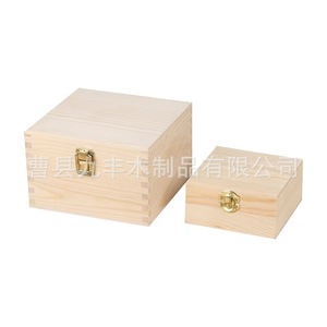 Caja de Joyería de Madera Jiufeng, Organizador de Almacenamiento Cuadrado con Tapa Abatible para Escritorio y Hogar, 6 Pulgadas de Alto, Capacidad de 1-3L - Product Image 1