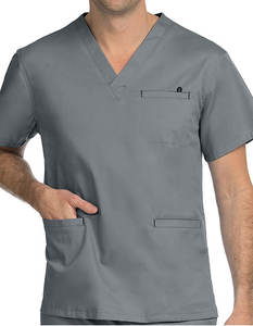 เสื้อสครับแพทย์ผู้ชายจากโรงงาน OEM ผลิตจากผ้าทอโพลีเอสเตอร์/คอตตอน ระบายอากาศได้ดี เป็นมิตรต่อสิ่งแวดล้อม ไซส์ใหญ่ ขายส่ง ชุดยูนิฟอร์ม - Product Image 4