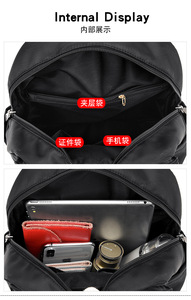 New Women's Large Capacity <b>Waterproof</b> <b>Backpack</b> Fashion Light Travel Bag Oxford Canvas Nylon <b>Backpack</b> Trend - Product Image 6