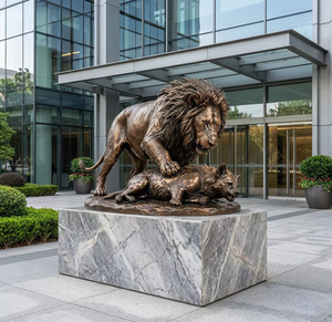 Escultura de León y Hiena en Bronce Personalizada - Tamaño a Medida e Instalación Global Incluida - Product Image 2