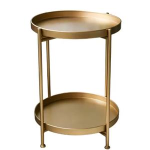 Nordic Modern Luxury Living Room Home Bedroom Bed <b>Side</b> Double Layered Round Coffee <b>Table</b> - Product Image 5