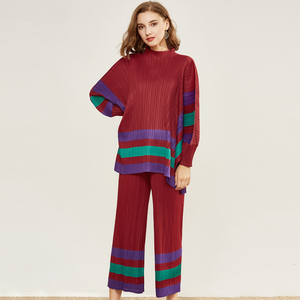 Traje holgado étnico de manga grande de alta calidad, pantalones de pierna ancha y conjunto de dos piezas hasta los hombros, ropa de mujer - Product Image 4