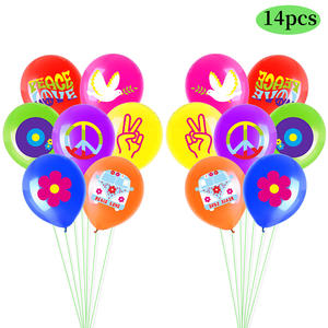 Vintage Hippie 1960s festa di compleanno decorazione bandiera alzando palloncino a nido d'ape Set all'ingrosso - Product Image 6