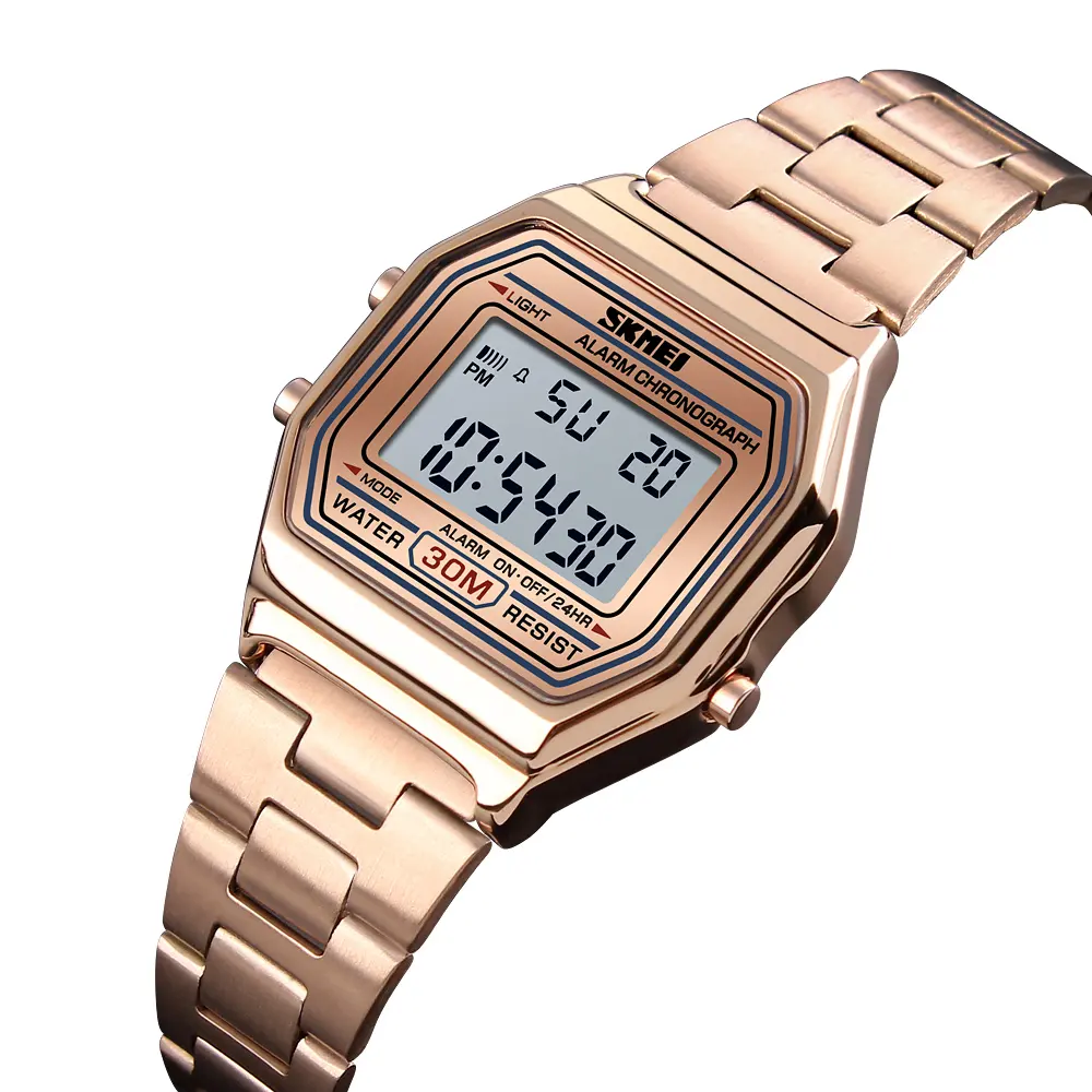 SKMEI 1415 Fashion Luxury Gold Small Wristwatch for Women Ladies Digital Watches