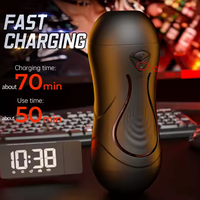 OEMdouble face masturbateur électrique à double tête en forme d'avion coupe chevalier télécommande vibrante pour le sexe oral application de compression