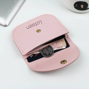 Cartera de Cuero PU Personalizada, Color Caramelo, para Tarjetas y Monedas, Mini, Portátil, Multifuncional, con Doble Hebilla - Product Image 4