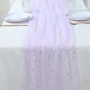 <span class=keywords><strong>Chemin</strong></span> <span class=keywords><strong>de</strong></span> <span class=keywords><strong>table</strong></span> moderne imprimé personnalisé en maille dorée, décoration d'ambiance pour fêtes et événements, motif papillon et fraise, pour restaurant - Product Image 3