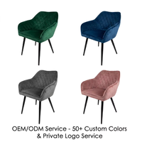 Fauteuil de salle à manger en velours, design moderne, revêtement gris, pieds noirs, pour salon, vente en gros