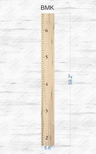 Règle de mesure de la taille pour enfants en bois style ferme pour garçons et filles (marron rustique), à suspendre au mur - Product Image 3