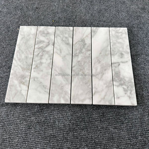 Mosaïque <span class=keywords><strong>de</strong></span> carreaux <span class=keywords><strong>de</strong></span> marbre <span class=keywords><strong>blanc</strong></span> <span class=keywords><strong>de</strong></span> Carrare, design parquet moderne, finition brossée antique, garantie à vie pour les murs intérieurs et les salles <span class=keywords><strong>de</strong></span> <span class=keywords><strong>bain</strong></span> - Product Image 2