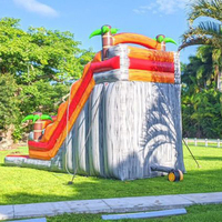 Toboggan gonflable commercial Castello Combo marbre Tropical Waterslide événements extérieurs Castello Toboggan gonflable