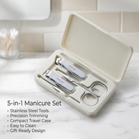 Kit de manucure et d'hygiène personnelle robuste et durable avec outils de coupe ultra-affûtés, mini-trousse de soins des ongles avec boîte de rangement
