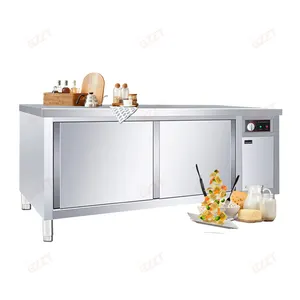 Restaurant Hotel Commercial Table Food tray Warming Cabinet With Sliding Door Multipurpose Stainless Steel Kitchen Dish Warmer