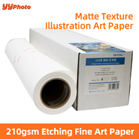 Rouleau de papier d'art décoratif 210g, texture légère, finition mate, pour illustrations numériques sans acide, impression jet d'encre pour portraits