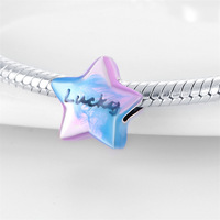 Venta al por mayor de fábrica: Abalorios de plata 925 con estrella de mar luminosa, concha y sirena, dijes DIY para pulseras, accesorios de joyería de moda para mujer.