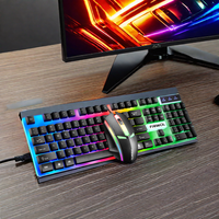Clavier mécanique LED RGB et souris combo en promotion, 104 touches, filaire USB, ergonomique, étanche, pour le gaming – En stock