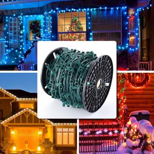 Commercial C9 Christmas <b>LED</b> 1000FT 12" Spacing 1000pcs Socket C9 <b>Light</b> Spool SPT-1 <b>Light</b> 18awg <b>Wire</b> C9 Christmas <b>Light</b> Spools - Product Image 4