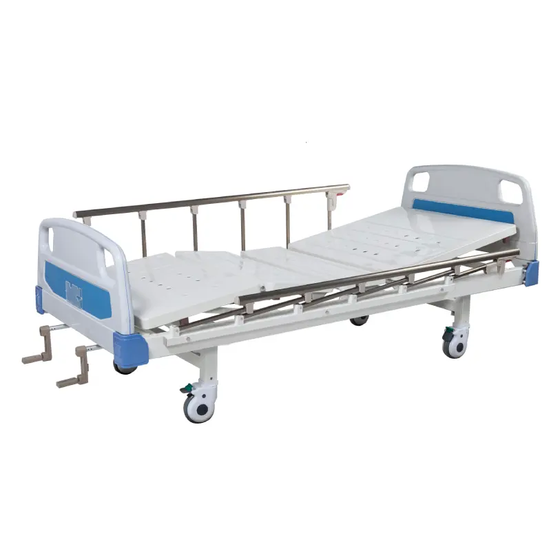 Cama médica Hochey médica manual com colchão, cama de hospital com 2 manivelas de alta qualidade