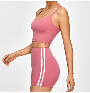 Wholesale Women's Cross Back Ruched Yoga Tank Top <b>Padded</b> Buttery Soft Workout Top Quick Dry Slim Fit <b>Running</b> Sports Bra OEM ODM - Product Image 3