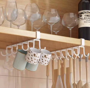 Wholesale Double-Row <b>Hook</b> Hanging Rod Hole-Free Kitchen Utensil Rack Double-Tier <b>Wall</b> for Bathroom Storage - Product Image 3