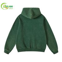 Sweat-shirts unisexes à capuche en coton épais 400 g/m² avec broderie épaisse, effet vieilli, coupe courte personnalisée, délavage acide pour hommes