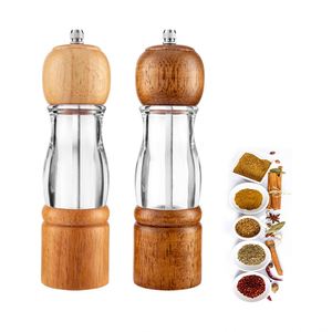 Salt and Pepper Grinder Set-2 Pcs Acacia Wood Electric USB Powered Spice Mill for <b>Kitchen</b> - Product Image 1