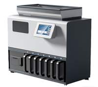 Compteur de pièces de monnaie électrique Jinrui JBY-CC02B avec fonction de rejet intelligent, grande capacité de trémie pour trieuse de pièces de monnaie professionnelle à usage intensif