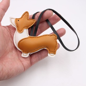 Women's Fashion Light <b>Keychain</b> Cute Puppy Decorations Accessory Car & Dog Pu Leather Bag Pendant - Product Image 4