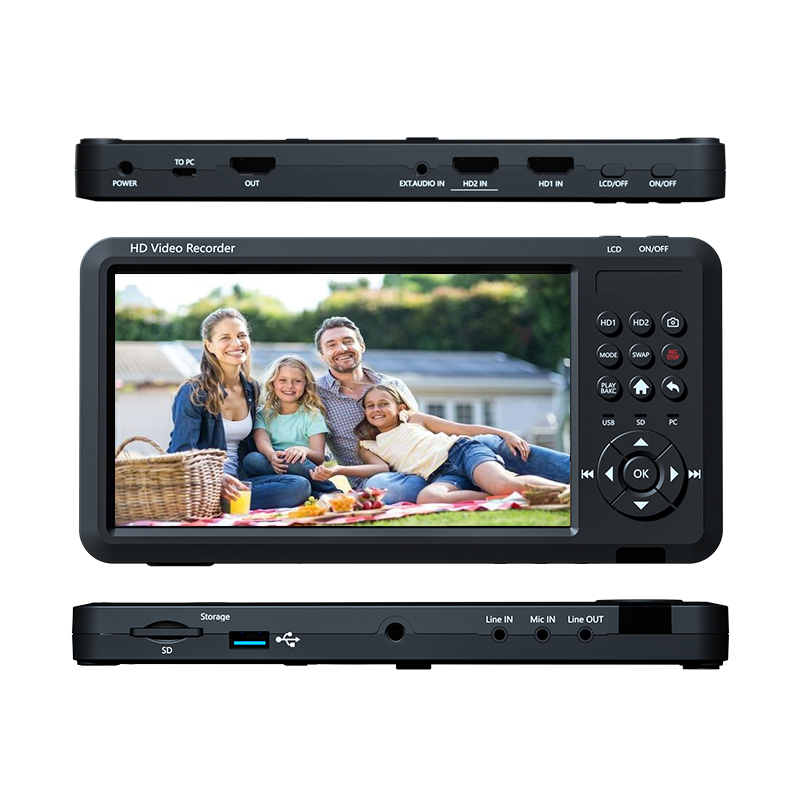 4K 2 порта HDMI Вход 1080P USB HD SD карта полнофункциональный видеорегистратор двойной экран переключатель коробка для захвата