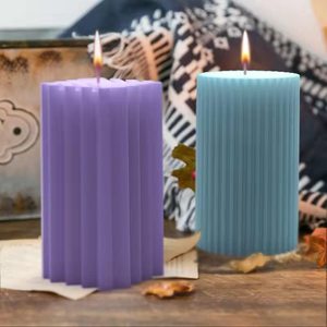 Para <span class=keywords><strong>Amazon</strong></span>, superventas, 4 Uds., juego de moldes de silicona para velas, cilindros 3D DIY, Kit de fabricación de velas grandes de burbujas, decoración del hogar, herramientas para pasteles - Product Image 4