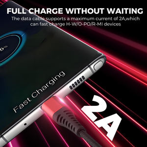 สาย USB แบบถักไนลอนสำหรับ iPhone, สายชาร์จไว2.4A สำหรับกล้องธนาคารพลังงาน - Product Image 3