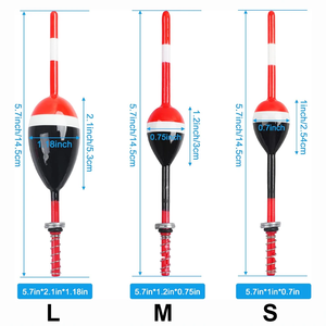 Bois Slip Bobbers Flotteur De Pêche Bobbers Balsa En Bois Printemps Slip Flotteurs Bobbers Pondérés pour Crappie Panfish Catfish - Product Image 2