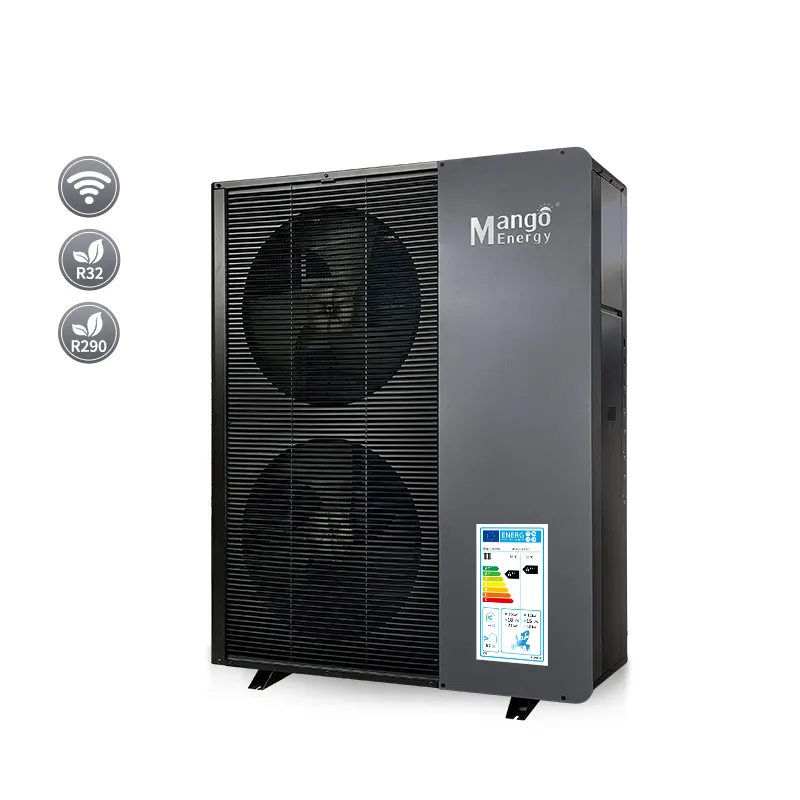 Bomba de calor de fonte de ar 11-34kw, bomba de calor monobloco com inversor DC de alta eficiência, Mango Energy R32 R290 Warmepumpe